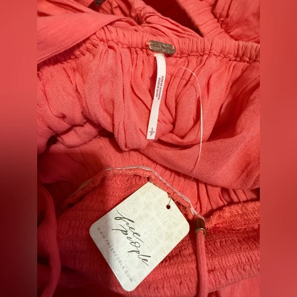 Free People Coral Tie-Front Swim Cover-Up